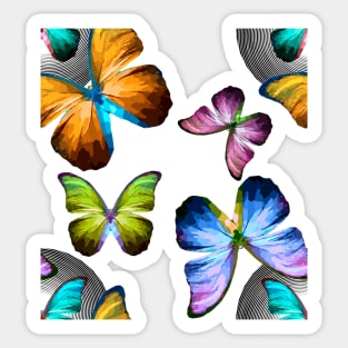 Realm of Morpho Blue and Rainbow Butterflies Sticker